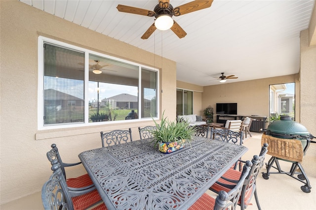 9607 SW 79th Lane Rd, Ocala, FL 34481 - view of patio / terrace with outdoor dining area and ceiling fan