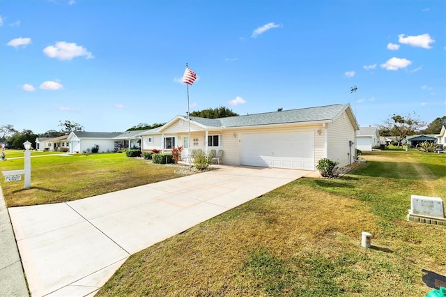 17890 SE 96th Ct, Summerfield, FL 34491 - ranch-style home with an attached garage, a front yard, and driveway