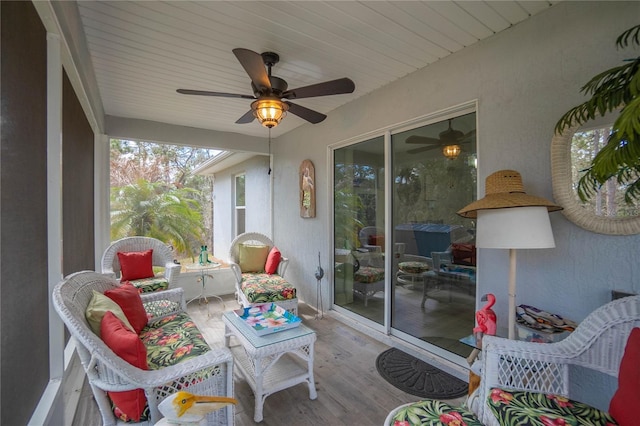 9805 N Dana Way, Citrus Springs, FL 34433 - sunroom / solarium featuring ceiling fan