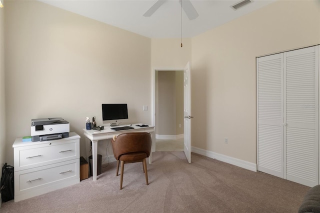 4731 N Crestline Dr, Beverly Hills, FL 34465 - office space with light carpet and a ceiling fan