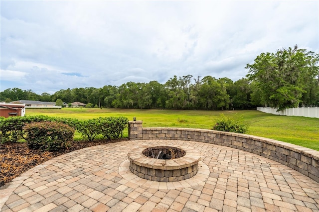 4015 SE 22nd St, Ocala, FL 34471 - view of patio with a fire pit