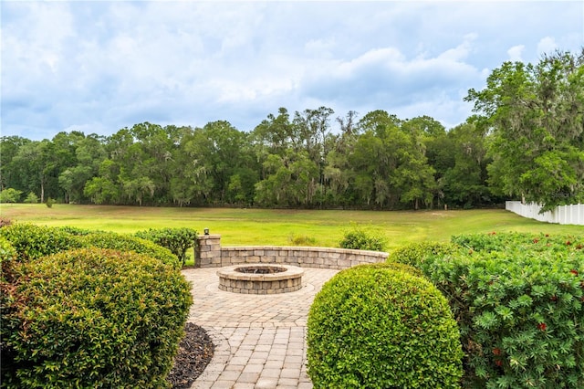 4015 SE 22nd St, Ocala, FL 34471 - view of patio with a fire pit