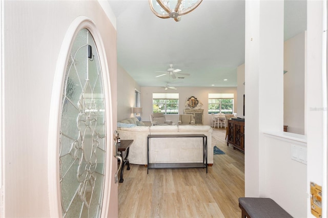 8303 SW 82nd Cir, Ocala, FL 34481 - interior space featuring light wood finished floors and ceiling fan