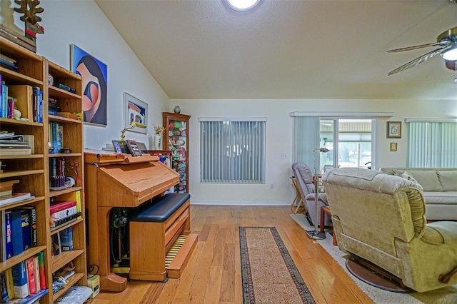 13863 SE 85th Cir, Summerfield, FL 34491 - living area featuring a ceiling fan, light wood-style flooring, and baseboards