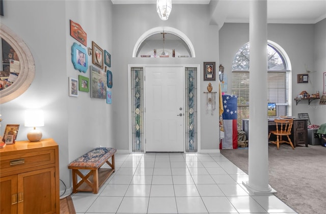 8015 N Tower Way, Citrus Springs, FL 34434 - foyer with baseboards and light tile patterned floors