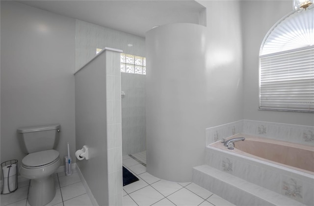8015 N Tower Way, Citrus Springs, FL 34434 - full bath with a garden tub, tile patterned flooring, toilet, and walk in shower