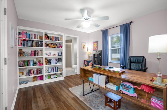 8015 N Tower Way, Citrus Springs, FL 34434 - office space with wood finished floors, a ceiling fan, and baseboards