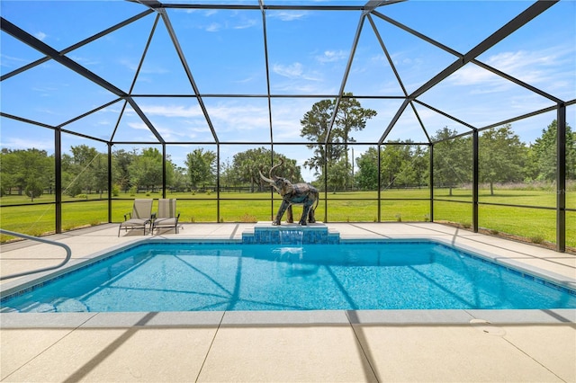 6573 S Magnolia Ave, Ocala, FL 34471 - swimming pool featuring a yard, a patio, and a lanai