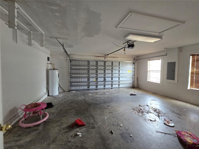 4460 SW 44th St, Ocala, FL 34474 - garage featuring water heater, electric panel, and a garage door opener