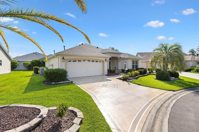 3141 Roswell Rd, The Villages, FL 32162 - single story home with central air condition unit, stucco siding, concrete driveway, and an attached garage