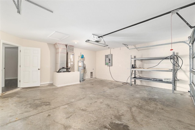 6561 SW 129th Loop, Ocala, FL 34473 - garage featuring electric panel, water heater, heating unit, and a garage door opener
