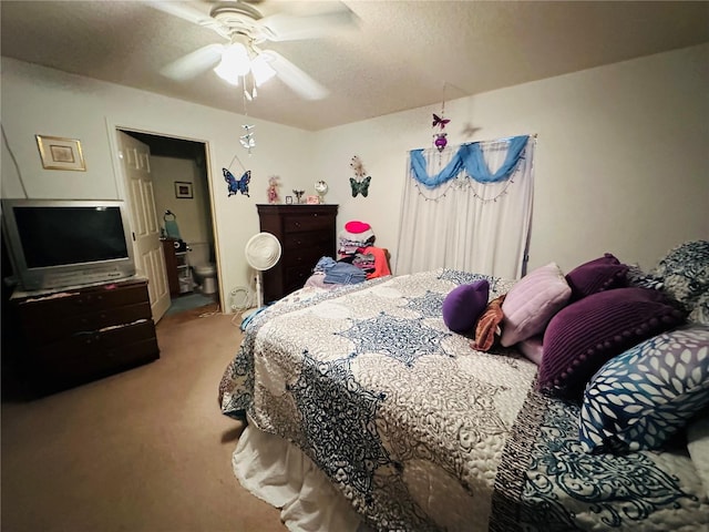 27 Cedar Tree Ter, Ocala, FL 34472 - bedroom with carpet flooring, a textured ceiling, and ceiling fan