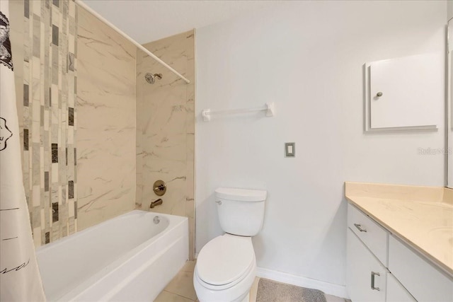 6350 NW 135th Ave, Morriston, FL 32668 - full bath with vanity, shower / bath combination with curtain, toilet, and baseboards