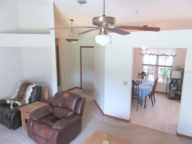 5083 SE 26th St, Ocala, FL 34480 - living area featuring ceiling fan and baseboards