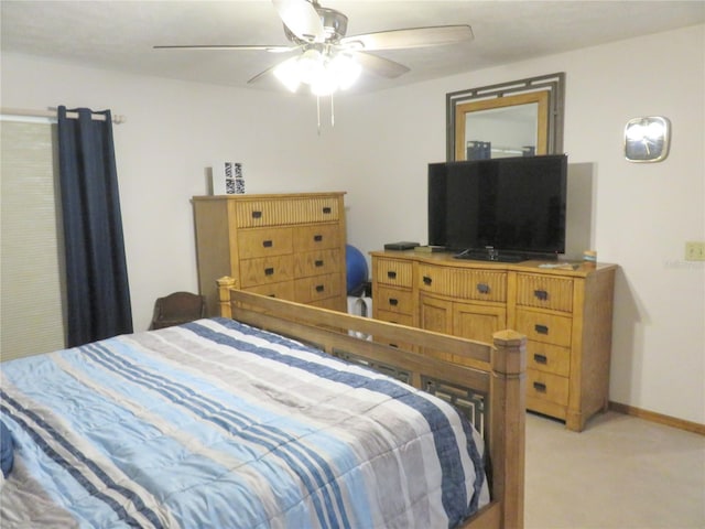 5083 SE 26th St, Ocala, FL 34480 - bedroom featuring light carpet, a ceiling fan, and baseboards