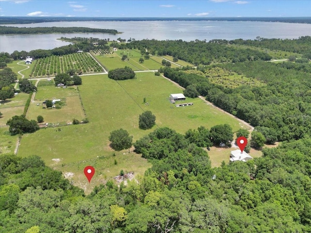 12080 SE Sunset Harbor Rd, Weirsdale, FL 32195 - aerial view of property's location with a nearby body of water and rural landscape