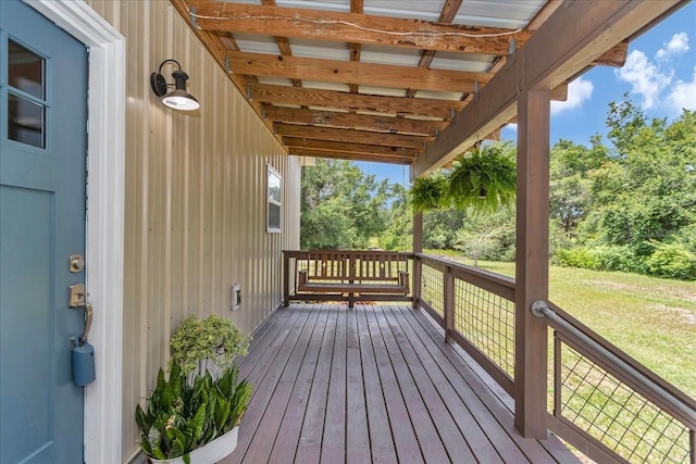 12080 SE Sunset Harbor Rd, Weirsdale, FL 32195 - deck featuring a yard