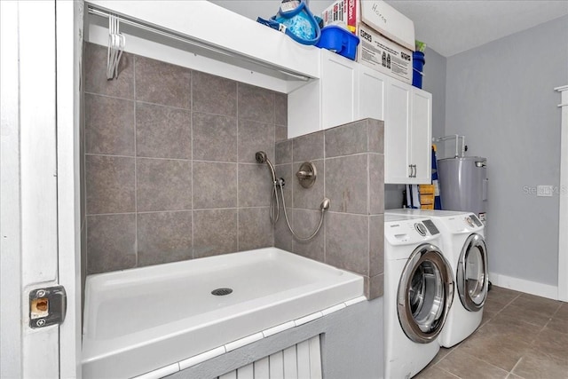 12080 SE Sunset Harbor Rd, Weirsdale, FL 32195 - laundry area with tile patterned floors and electric water heater