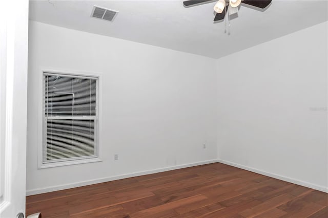 14550 SW 61st Ct, Ocala, FL 34473 - empty room with a ceiling fan, wood finished floors, and baseboards