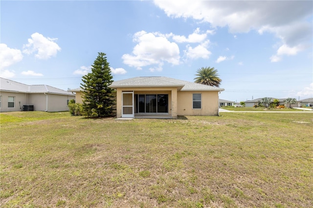 3019 NW Juanita Pl, Cape Coral, FL 33993 - back of property featuring a lawn and stucco siding