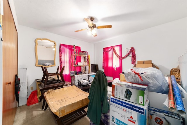 17128 SE 140th Ave, Weirsdale, FL 32195 - home office with ceiling fan and carpet floors