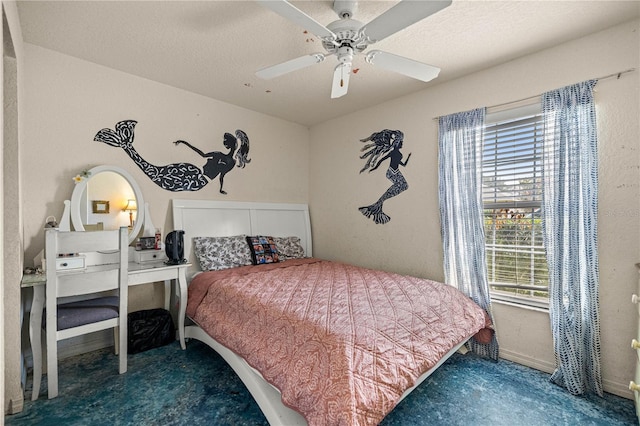 9 Bahia Trace Loop, Ocala, FL 34472 - bedroom featuring multiple windows, carpet, a ceiling fan, and baseboards