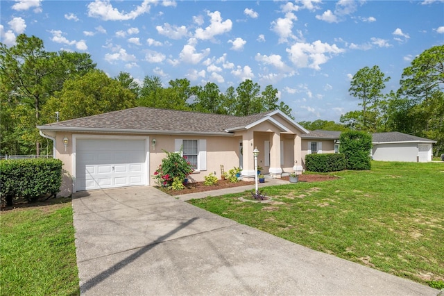 9 Bahia Trace Loop, Ocala, FL 34472 - single story home featuring stucco siding, concrete driveway, an attached garage, and a front yard