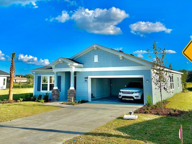 9253 SW 58th Cir, Ocala, FL 34476 - view of front facade with an attached garage, concrete driveway, and a front yard