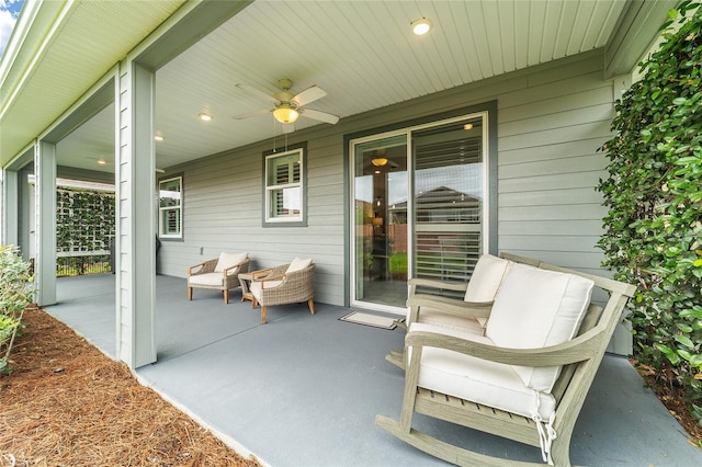 5651 NW 40th Pl, Ocala, FL 34482 - covered porch featuring a ceiling fan