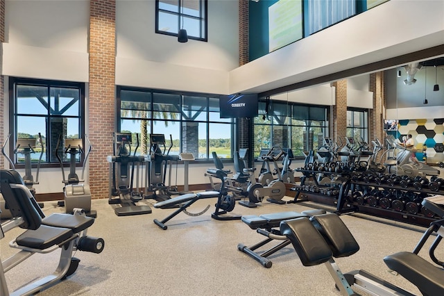 5651 NW 40th Pl, Ocala, FL 34482 - exercise room with a high ceiling