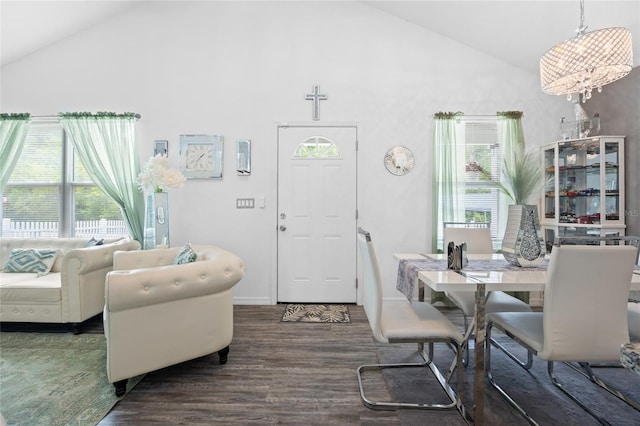 15324 SW 40th Place Rd, Ocala, FL 34481 - dining area featuring high vaulted ceiling, wood finished floors, and healthy amount of natural light