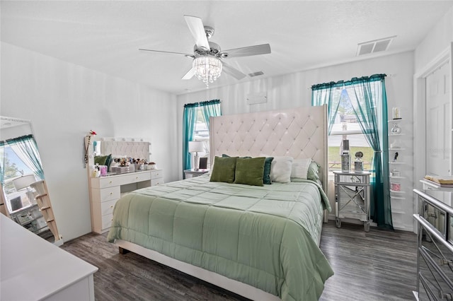 15324 SW 40th Place Rd, Ocala, FL 34481 - bedroom featuring dark wood-type flooring and ceiling fan