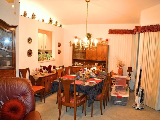 8321 SW 108th Place Rd, Ocala, FL 34481 - dining area with light colored carpet and a chandelier