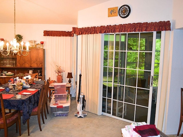 8321 SW 108th Place Rd, Ocala, FL 34481 - dining space featuring a chandelier and carpet