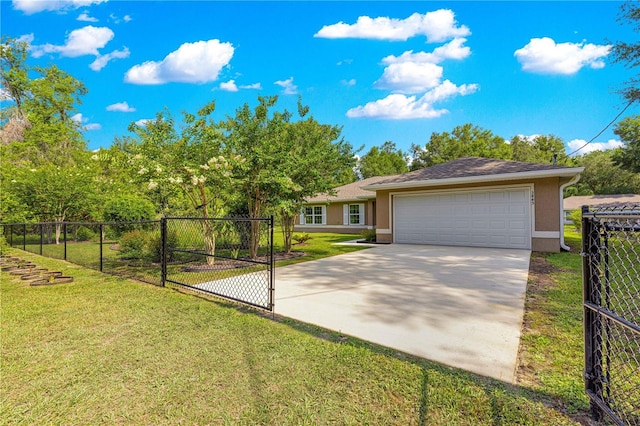 3445 SE 139th Ln, Summerfield, FL 34491 - view of front of house with driveway, a garage, and stucco siding