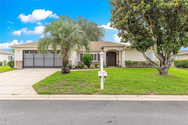 13715 SE 88th Ct, Summerfield, FL 34491 - view of front of property featuring concrete driveway, a front lawn, and a garage