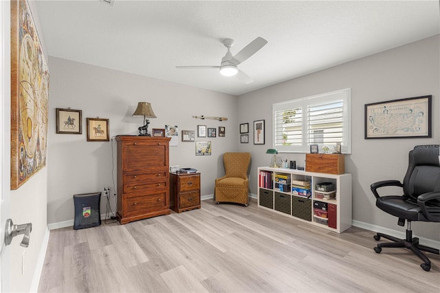 13715 SE 88th Ct, Summerfield, FL 34491 - office with wood finished floors, ceiling fan, and baseboards