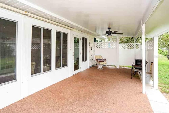 6190 SW 84th Pl, Ocala, FL 34476 - view of patio / terrace with ceiling fan and french doors