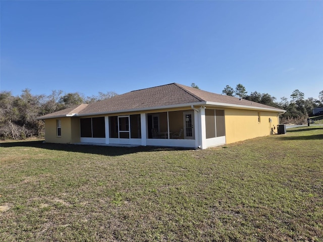 360 Marion Oaks Golf Way, Ocala, FL 34473 - rear view of property featuring a sunroom and a yard