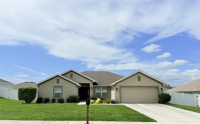 186 NW 44th St, Ocala, FL 34475 - ranch-style house with stucco siding, driveway, and a garage