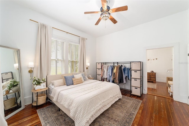 828 SE 3rd St, Ocala, FL 34471 - bedroom with hardwood / wood-style flooring and a ceiling fan