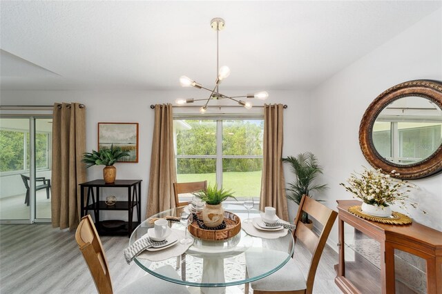 2644 SW 20th Cir, Ocala, FL 34471 - dining space featuring light wood-type flooring and a chandelier