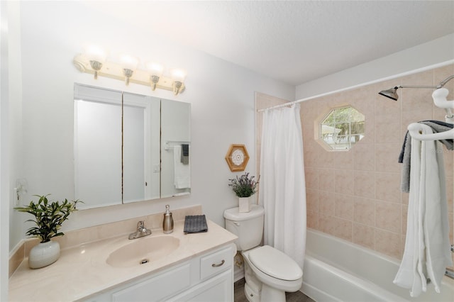 2644 SW 20th Cir, Ocala, FL 34471 - bathroom featuring vanity, shower / bath combination with curtain, and toilet