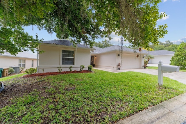 2644 SW 20th Cir, Ocala, FL 34471 - ranch-style house with a garage, driveway, stucco siding, and a front yard