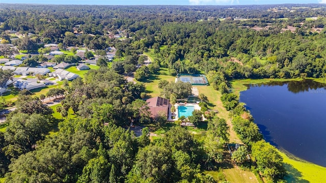 2644 SW 20th Cir, Ocala, FL 34471 - aerial view of property's location with a nearby body of water, a heavily wooded area, and a pool