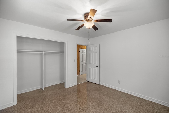 3331 SE 4th St, Ocala, FL 34471 - unfurnished bedroom featuring a closet, baseboards, and ceiling fan
