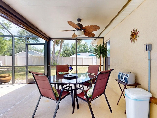 8080 N Susan Ave, Dunnellon, FL 34433 - sunroom with outdoor dining space, ceiling fan, and plenty of natural light