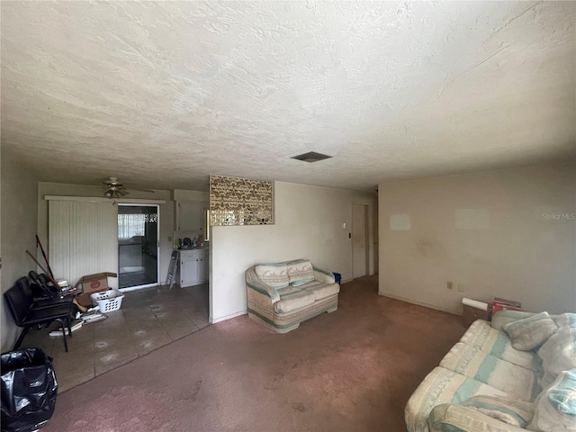 104 S Jeffery St, Beverly Hills, FL 34465 - living room with carpet and a textured ceiling