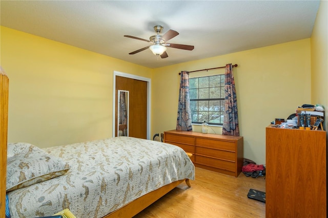 126 SW Mockingbird Way, Lake City, FL 32024 - bedroom with wood finished floors and a ceiling fan