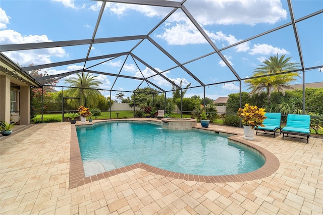 3986 SE 43rd Cir, Ocala, FL 34480 - view of pool with a patio area, a pool with connected hot tub, and a lanai